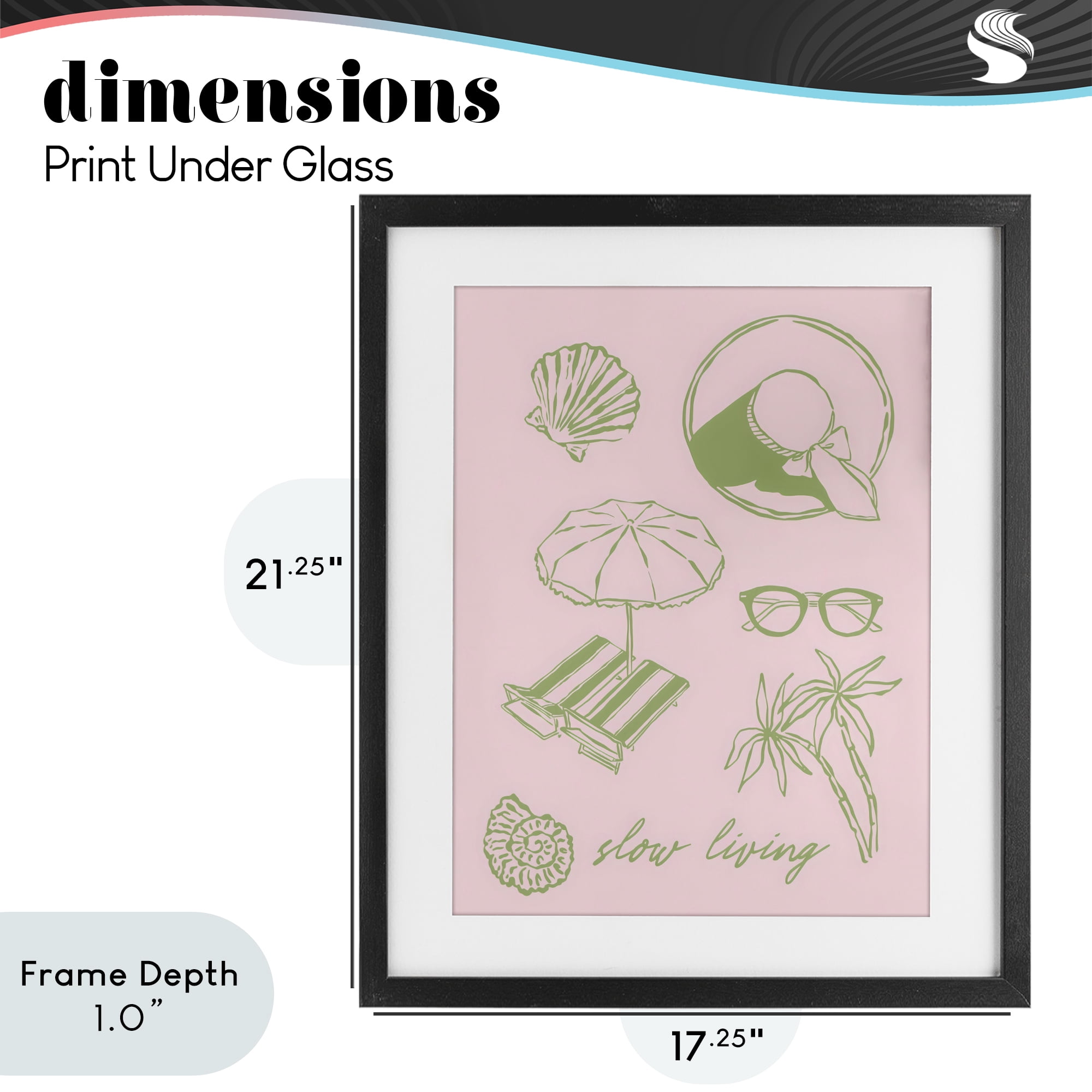 Stupell Industries Slow Beach Living Black Framed Print Under Glass, design by The Prints Vibe