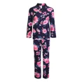 thumbnail image 2 of Women Printed Fleece Pajama Top, Floral/Navy, Medium, 1 Piece, 2 of 3