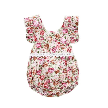 

ZHAGHMIN Baby Clothes Girl Kids Baby Girls Clothes Short Sleeve Lace Flower Print Romper Bodysuit Romper for Baby Girls 3 Month Girl Outfit Girl Outfits Size 6 Rompers Outfits Dress Baby 3 Months Gi