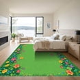 thumbnail image 3 of ODIKA 6'x9' Machine Washable Non-Slip Area Rug, Cottagecore Bright Green High Traffic Rug, Green, 1050621, 3 of 7