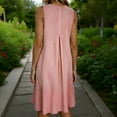 thumbnail image 5 of Linen Striped Midi Dress for Women Sleeveless V-Neck Relaxed Fit Casual Sundress Breathable Summer Dress for Daily Outings, 5 of 5