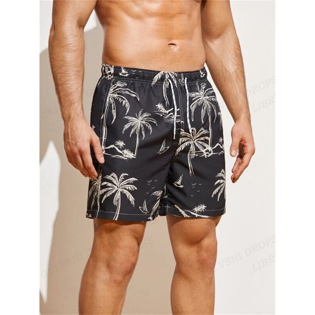 Traje de baño de Coconut Tree para hombre, pantalones cortos de playa para niños, pantalones cortos de tabla de Surf transpirables, traje de baño de secado rápido, bañadores deportivos de verano Fivean unisex