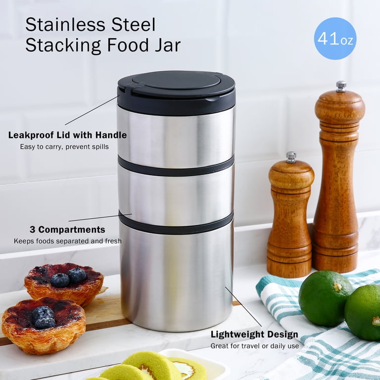 Free Shipping! Mainstays Food Jar, Stainless Steel, 41 oz, 3