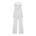thumbnail image 4 of cfhntfmh Summer Outfits for Women 2 Piece Loungewear Sets Mesh Strap Sleeveless Trendy Tops Elegant Loose Long Pants, 4 of 6