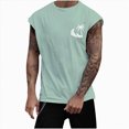 thumbnail image 2 of NOLDARES Men's Breathe Tank Tops Workout Swim Beach Shirts Sleeveless Shirts for Bodybuilding Gym Fitness Training(Green,2XL), 2 of 5