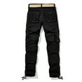 thumbnail image 3 of IROINNID Sales Mens Cargo Pants Trousers Pants For Cotton Solid Color Multi-pocket Straight-leg Pants Denim Trousers,Black, 3 of 3