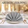 thumbnail image 3 of REGALWOVEN 6 Pack Cloth Napkins, Polyester Washable and Reusable Table Dinner Napkins for Restaurant, Weddings, and Parties Light Gray 18x18inch, 3 of 6