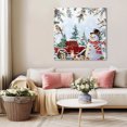 thumbnail image 5 of Red Snowman Christmas Wall Art Painting on Canvas, Xmas Tree Snowflake Truck Canvas Art Home Prints Wall Art Framed Modern Artwork for Living Room Bedroom Wall Decor 12x12in, 5 of 9