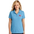 thumbnail image 1 of Womens Patriotic Waving USA Flag Patch Moisture-Wicking Polo Shirt, 4XL Carolina Blue, 1 of 5