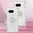 thumbnail image 2 of for Google Pixel 8 Luxury Glitter Case for Women Girls, Sparkle Flowing Clear Quicksand Soft TPU Liquid Case Cover with Bling Diamond Ring for Pixel 8 -Colorful, 2 of 14