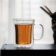 thumbnail image 4 of Taza de café/té de doble pared, de borosilicato transparente con asa, for bebidas frías y calientes, 220/400 ml, 4 of 7