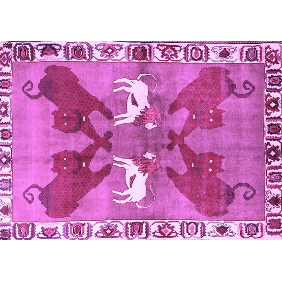 Ahgly Company Indoor Rectangle Persian Purple Traditional Area Rugs, 7' x 9'