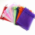 thumbnail image 4 of ERDOUY 100 Pcs Organza Drawstring Bags, 3.5×4.7 Inch Breathable Mesh Pouch Bags, Reusable Small Gift Sacks for Jewelry, Candy Treats, Sachets and Easter Party Supplies, Red, 4 of 5