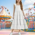 thumbnail image 2 of Nskgu Girls Maxi Summer Short Flutter Sleeve Casual Dress with Pockets for 4-13 Years, 2 of 6