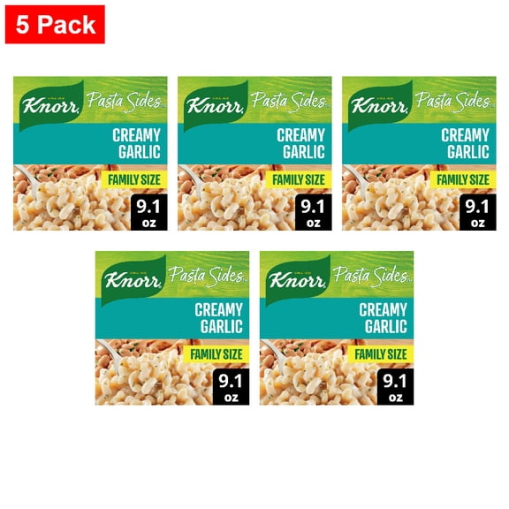 Knorr Creamy Garlic - Family Pack Pasta Side Dish 9.1 oz - 5 Pack