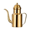 thumbnail image 2 of Botella dispensadora de aceite de acero inoxidable, recipiente para vinagre, pico largo de vertido suave. Oro, 2 of 9