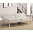 thumbnail image 2 of Dinosisco 67" Futon Sofa Bed, Convertible Sleeper Sofa for Living Room, Beige Linen, 2 of 8