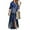 Blue, variant on Women's Long Sleeve Button Down Shirt Dress Spring Casual Maxi Dresses Loose Fit Blouse Dress with Pockets