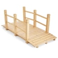 thumbnail image 1 of Costway 5' Wooden Garden Bridge Arc Stained Finish Footbridge Backyard Pond Decorative, 1 of 10