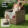 thumbnail image 3 of POTEBAN Patio Furniture Set with 44" Fire Pit Table, 9 Pieces Outdoor Sectional Conversation Sets with Swivel Chair & Ottoman for Garden Backyard Deck, Wine Red, 3 of 9