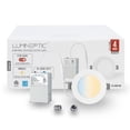 thumbnail image 1 of LUMINEPTIC 4 Inch 100 Pack 5CCT Dimmable Slim Recessed LED Pot Lights, Selectable Colors, Bathroom & Damp Locations, 1 of 6