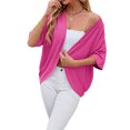 thumbnail image 1 of Pudcoco Cardigan Léger pour Femmes, Ouvert à l'Avant, Manches Coudées, Cardigan à Œillets, Printemps Été, Doux, Décontracté, Drapé, 1 of 9
