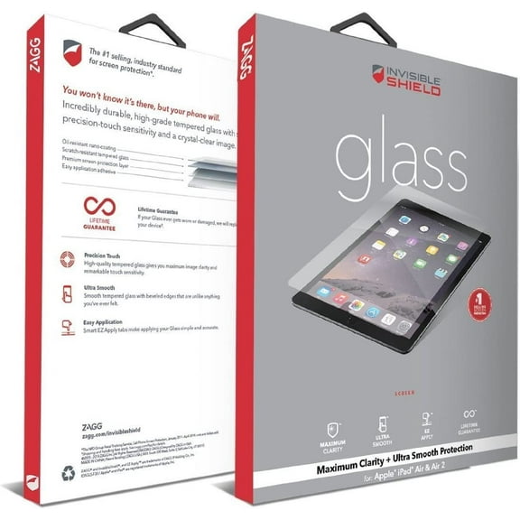 ZAGG ID5GLS-F00 InvisibleShield Glass Screen Protector for Apple iPad Pro 9.7 / iPad Air 2/ iPad Air