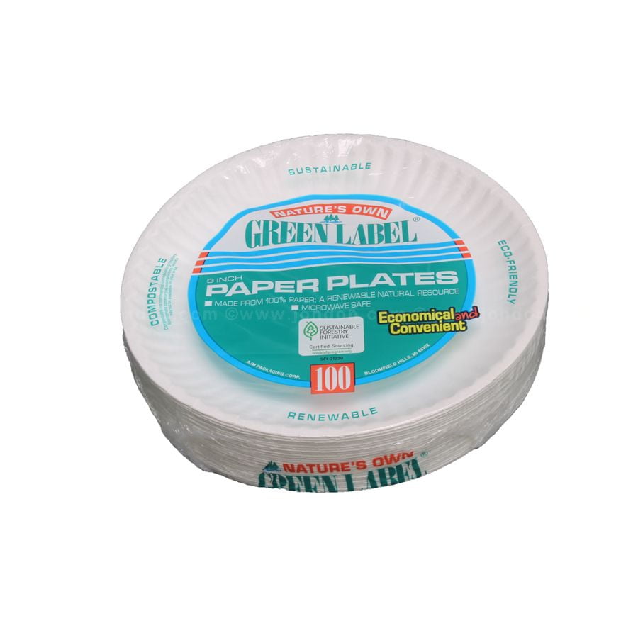 1Pc Paper Plates, 9 Inch, White (1,000 PK)