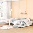 thumbnail image 2 of Iron Bunk Bed, Full XL Over Queen, White with Trundle / Convenient Assembly for Bedroom Setup, 2 of 2