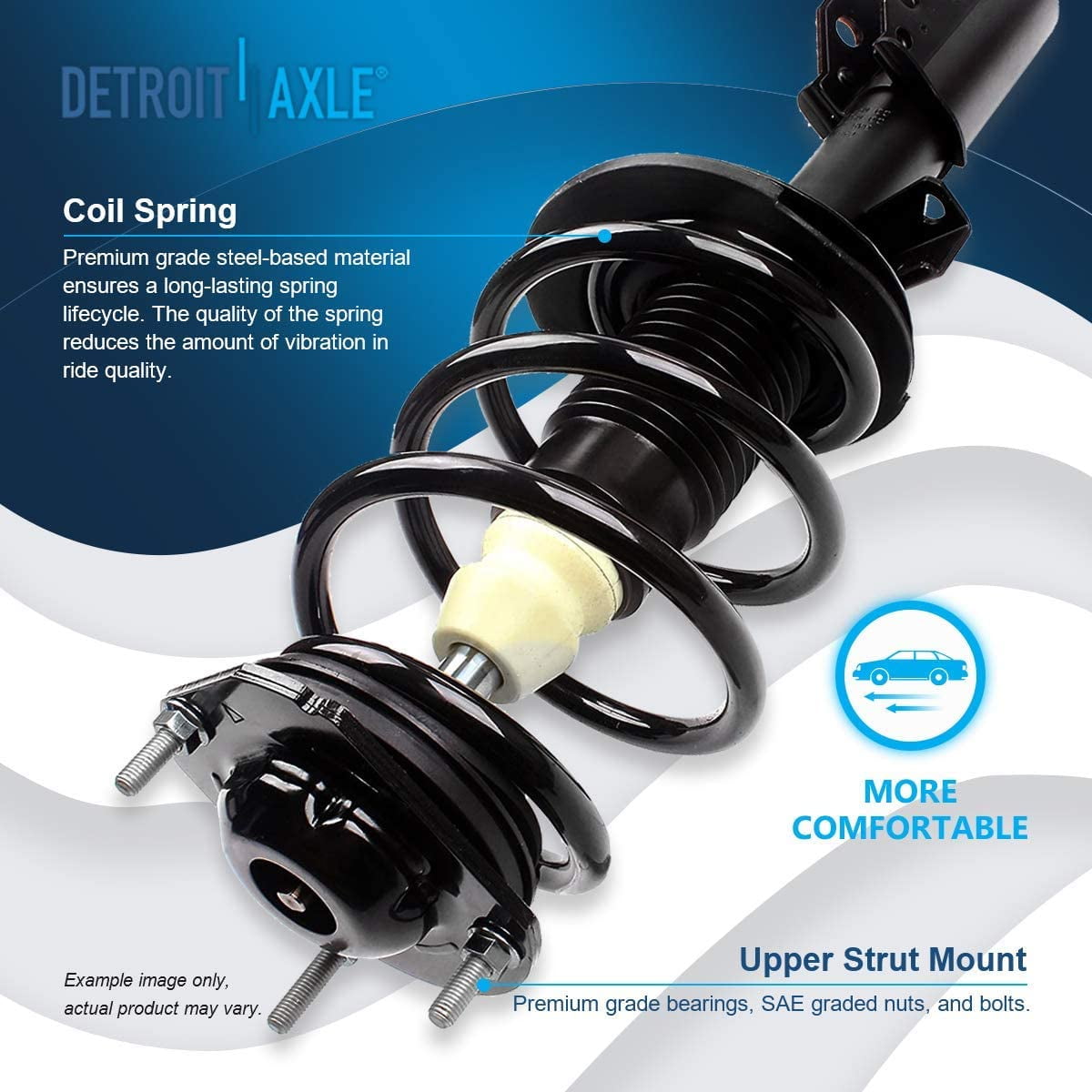 Detroit Axle - Front Struts for Buick 08-12 Enclave Chevy 09-12 Traverse 07-12 GMC Acadia 07-10 Saturn Outlook 2pc Struts w/Coil Spring 2007 2008 2009 2010 2011 2012 Replacement Ready Struts
