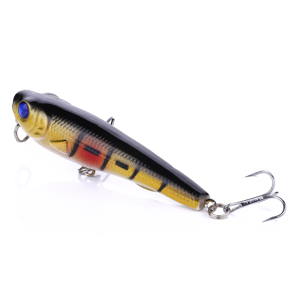 HENGJIA 9PCS Fishing Lures, Pencil Plopper Fishing Lures for Bass Perch, Topwater Fishing Lures with Floating Minnow Pencil Popper Bass Bait for Freshwater or Saltwater