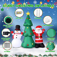 thumbnail image 4 of 8Ft Inflatable Christmas Tree with Santa Claus and Snowman, Built-in Bright LED Lights for Outdoor Yard Garden Holiday Decoration, 4 of 7