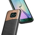thumbnail image 4 of For Samsung Galaxy S6 Edge Case with [Full Coverage Screen Protector], NageBee Premium [Natural Wood] Canvas Fabrics Heavy Duty Shockproof Hybrid Defender Rugged Durable Case -Wood, 4 of 6