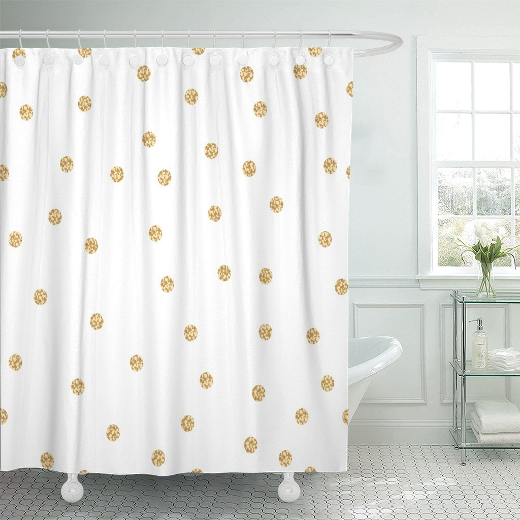 PKNMT Yellow Gold Shimmer Polka Dot Abstract Circles Sparkle Balls