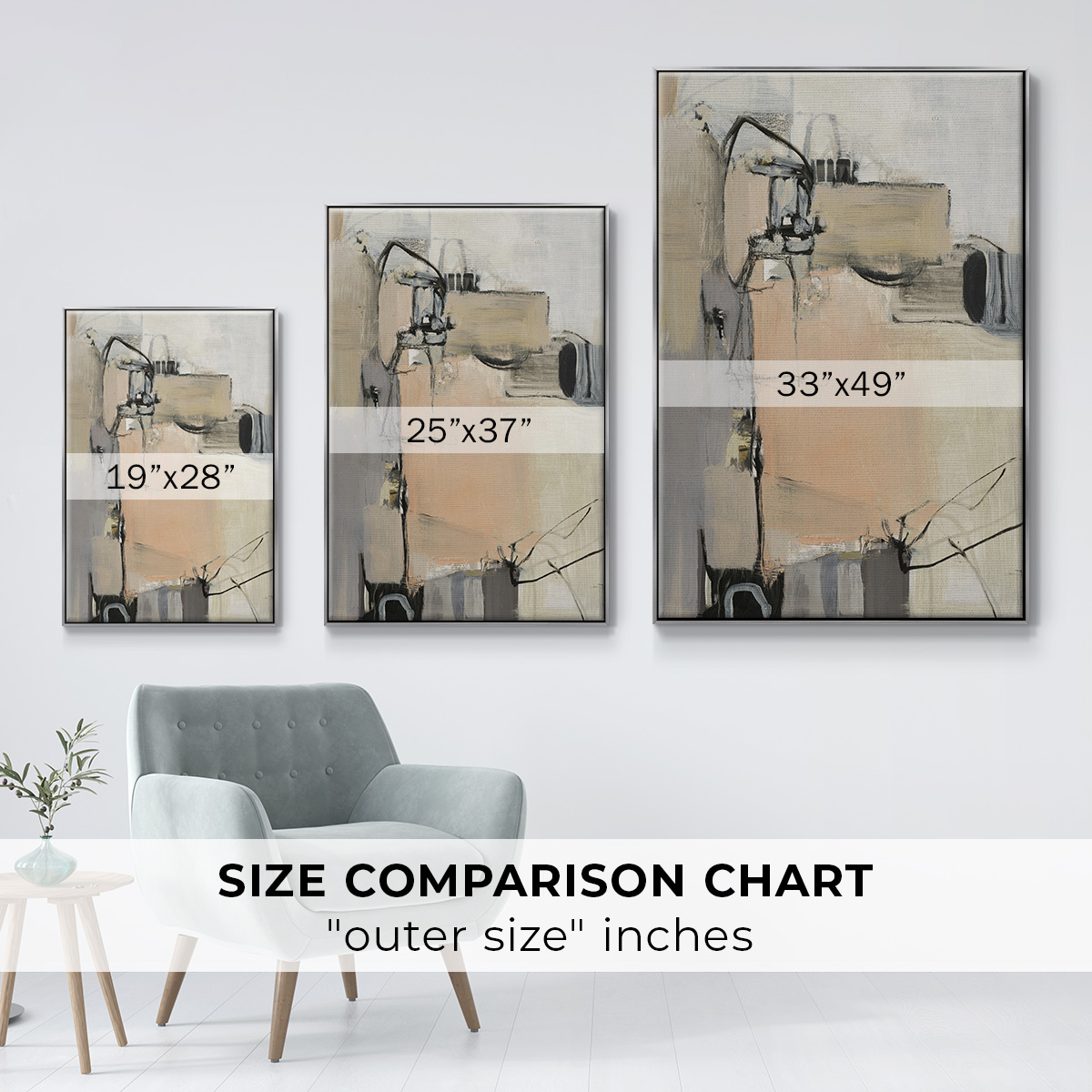 Sandstone Framed Premium Gallery Wrapped Canvas - Ready to Hang - 17 x 25 - Silver Floating Frame