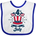 thumbnail image 3 of Inktastic 4th of July with Hat Flags and Stars Boys or Girls Baby Bib, 3 of 4