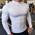 thumbnail image 2 of [KER] Camiseta De Compresión Para Hombres Letras Medio Cuello Alto Color Sólido Secado Rápido Absorción De Sudor Gimnasio Tee Top Para Correr Entrenamiento Fitness, 2 of 4