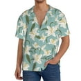 thumbnail image 7 of Lsque Lilies Flowers print Men's Cuban Collar Short Sleeve Shirt Summer Beachwear Casual Button Down Fashionable Vacation Leisure Shirt-XX-Large, 7 of 7