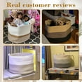 thumbnail image 5 of 67L Large Blanket Basket, 20"x13" Woven Storage Baskets With Handle, Cotton Rope Blanket Basket Living Room, Baby Laundry hamper for Blanket, Nursery, Toy, Pillow (Brown & Black), 5 of 12
