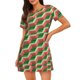 thumbnail image 1 of Disketp Geometric Watermelon para Camisón Corto de Manga Corta para Mujeres, Camisón Cómodo con Escote Redondo, Bonito y Confortable, 1 of 6