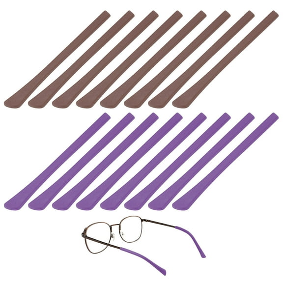 Uxcell Soft Glasses Ear Cushion [8 Pairs] - Silicone Eyeglasses Temple Tips Sleeve Anti-slip Grips - Purple, Brown