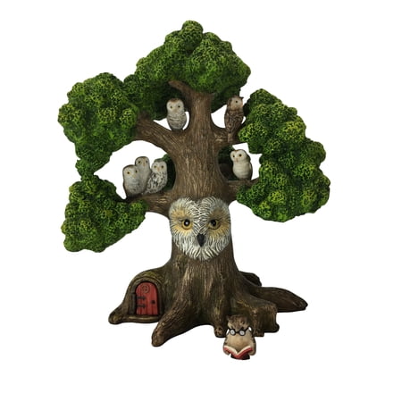 Fairy Garden Tree - Theodore the Owl’s Miniature Tree (9.5 Inch Tall) for the Garden Fairies and Garden Gnomes - part of the Beautiful Azarian Collection by GlitZGlam. A Fairy Garden Accessory