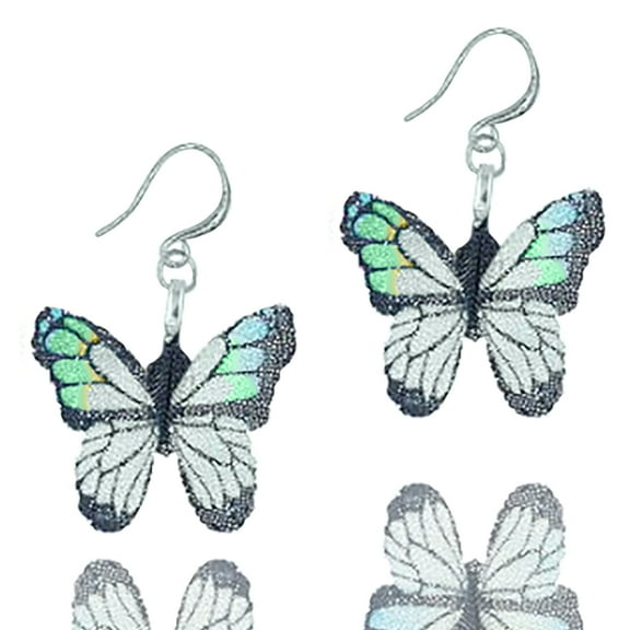 Blue Box Boutique Inc Real Leaf Blue, Green Butterfly Dangle Earrings for Women, Unisex, Teens