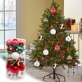 thumbnail image 6 of Christmas Ornaments Balls Set, 2.36In Red Green White Shatterproof Painted Christmas Tree Baubles with Glitter Snowflake Stripes Hanging Holiday Decorations, 6 of 6