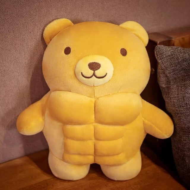 Arkdorz Muscle Teddy Bear Peluche de juguete Kawaii Muscle Bear Peluche Oso de peluche suave para niños Niñas