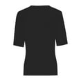 thumbnail image 3 of Women's Short Sleeve V Neck Casual Basic Solid Color Pullover Lightweight Soft Knit T-Shirt Tops, 3 of 5