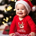 thumbnail image 1 of Body de bebé personalizado con ciervo y nombre, ropa de algodón roja para fiesta de Navidad para bebés, mono para recién nacidos, ropa para niños pequeños, regalos, 1 of 5