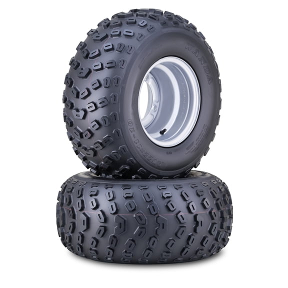 WANDA 22x11-10 ATV Tire Wheel Assembly on 4x156mm PCD 3 5 offset Silver Wheels 10296, PK2