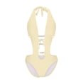 thumbnail image 4 of Lorytime Stringy Bikini for Women 2 Piece Cutout Sweat Suits Halter Neck Bathing Suit Vacation Beach Yellow XL, 4 of 9