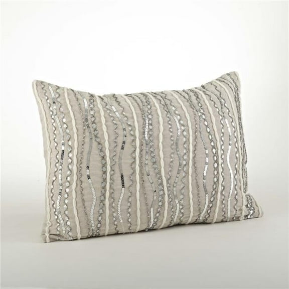 SARO  20 in. Square Whip Stitched Napkin - Silver  Set of 4